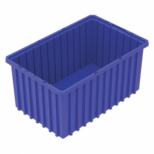 Akro-Mils 33168 Akro-Grid Plastic Slotted Dividable Modu Box Stackable Grid Storage Tote Container, (16-1/2-Inch L x 10-7/8-Inch W x 8-Inch H), Blue