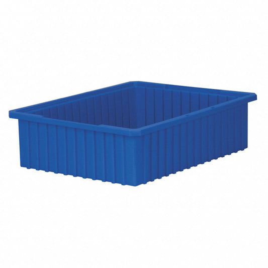 Akro-Mils 33226 Akro-Grid Plastic Slotted Dividable Modu Box Stackable Grid Storage Tote Container, (22-3/8-Inch L x 17-3/8-Inch W x 6-Inch H), Blue
