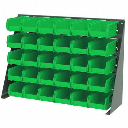 Akro-Mils 30220 Green Hang and Stack Bin, 7-3/8"L x 4-1/8"W x 3"H