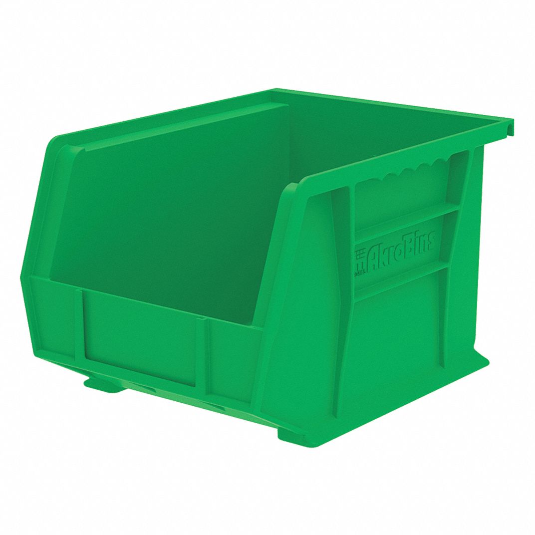 Green Hang and Stack Bin, 10-3/4"L x 8-1/4"W x 7"H