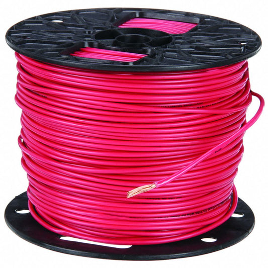 Building Wire, THHN, 12 AWG, 500 ft, Red, Nylon Jacket, PVC Insulation