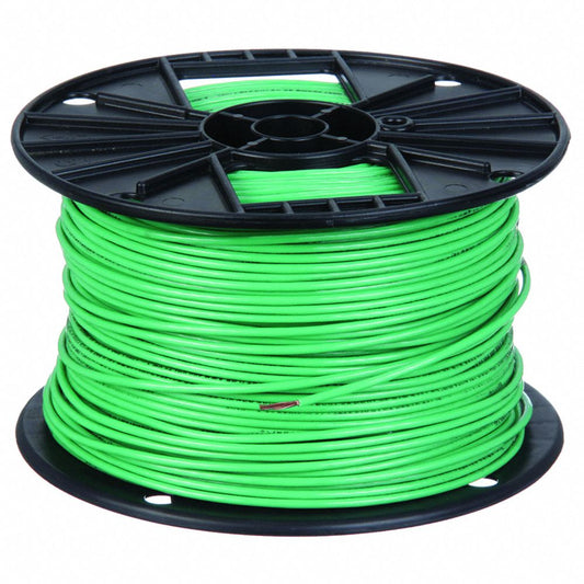 Building Wire, THHN, 12 AWG, 500 ft, Green, Nylon Jacket, PVC Insulation