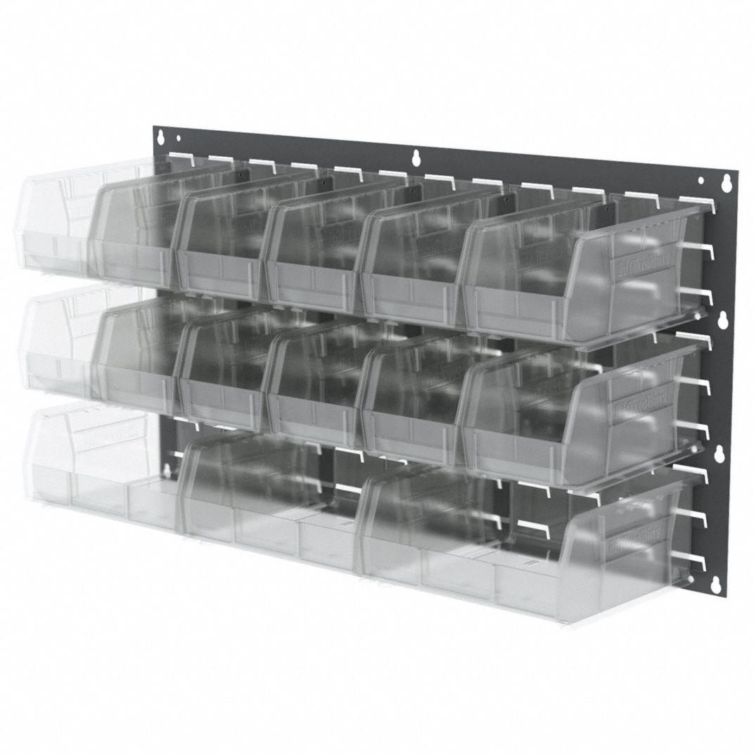 Akro-Mils 30636 Louvered Steel Wall Mount Panel Garage Organizer for Hanging AkroBins Storage Bins, 36-Inch W x 19-Inch H, Grey