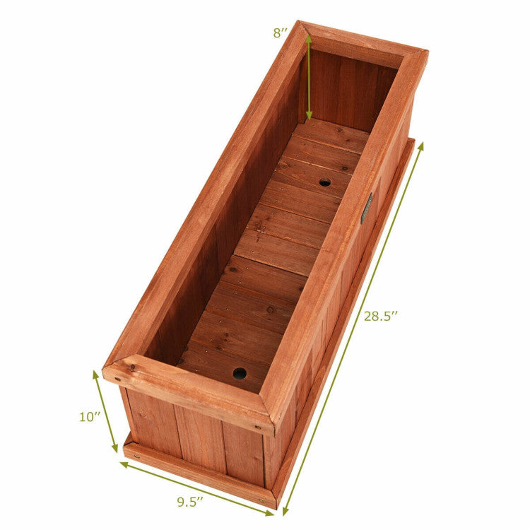 Wooden Decorative Planter Box for Garden, Yard, and Window