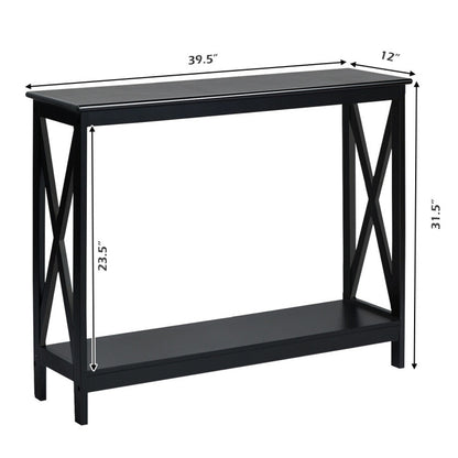 2-Tier Console X-Design Sofa Side Accent Table