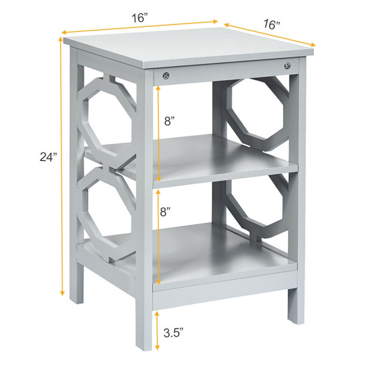 3-tier Nightstand Sofa Side End Accent Table