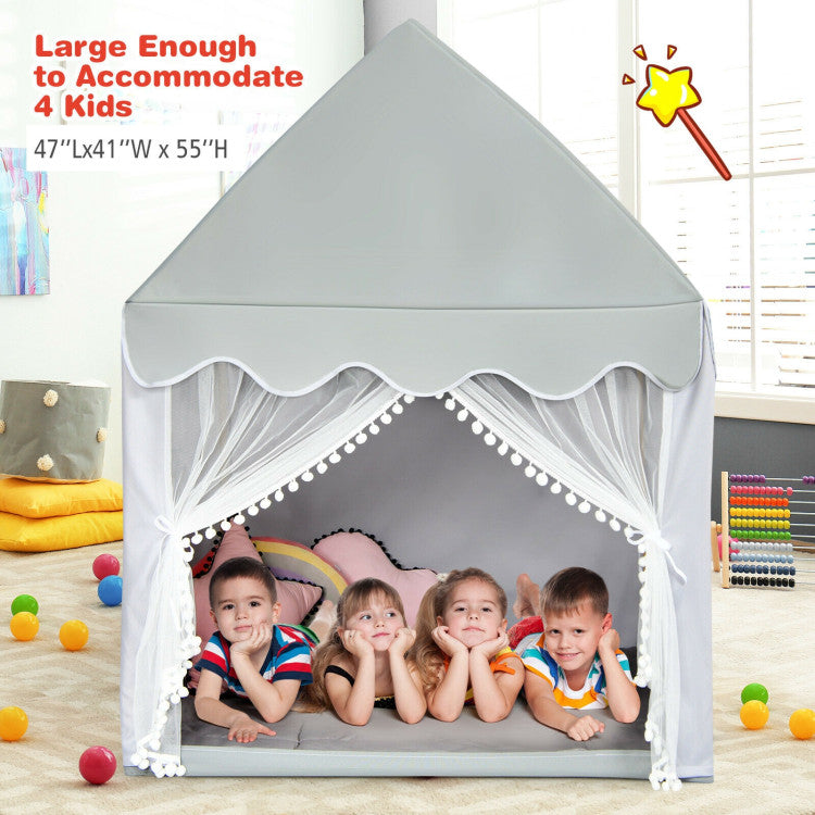 Costway Kids Large Play Castle Fairy Tent with Mat