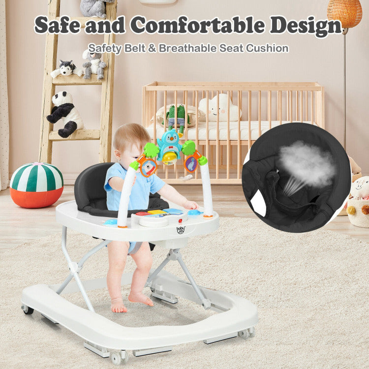 2-in-1 Foldable Baby Walker with Adjustable Height