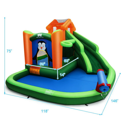 Inflatable Slide Bouncer and Water Park Bounce House Without Blower