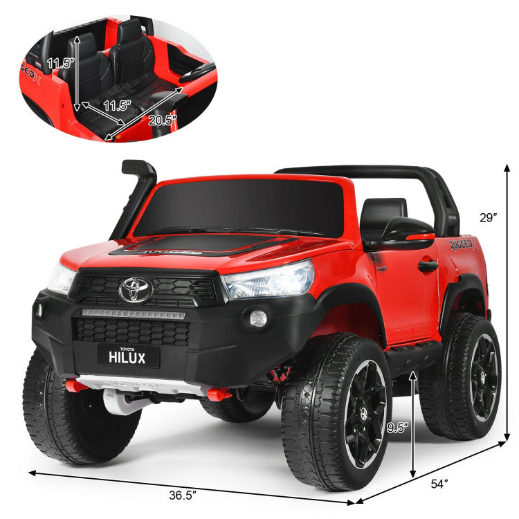 Costway 2*12V Licensed Toyota Hilux Ride On Truck Car 2-Seater 4WD with Remote