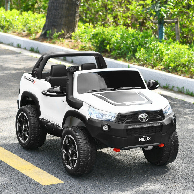 Costway 2*12V Licensed Toyota Hilux Ride On Truck Car 2-Seater 4WD with Remote