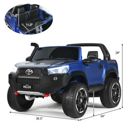 Costway 2*12V Licensed Toyota Hilux Ride On Truck Car 2-Seater 4WD with Remote