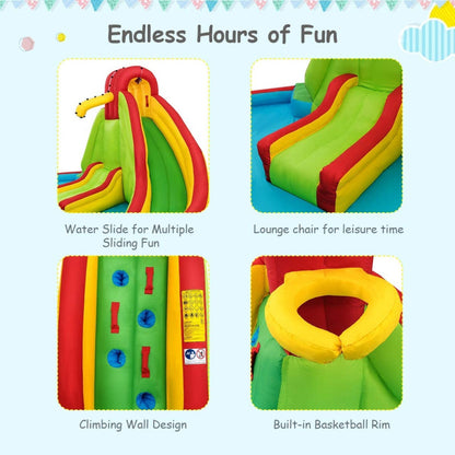 Kids Gift Inflatable Water Slide Bounce Park with 480 W Blower