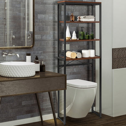 4-Tier Adjustable Bathroom Metal Storage Rack