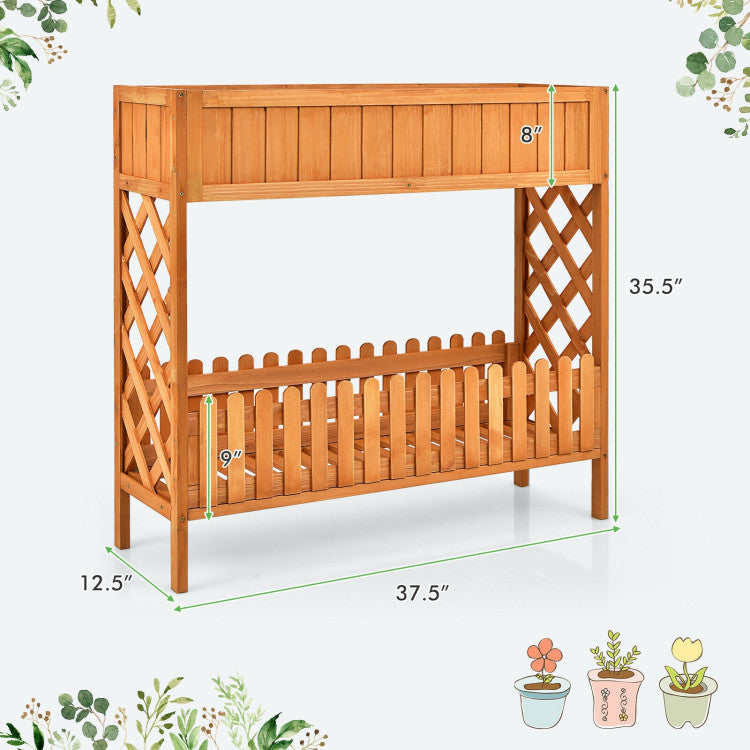 Wooden 2-Tier Raised Garden Bed