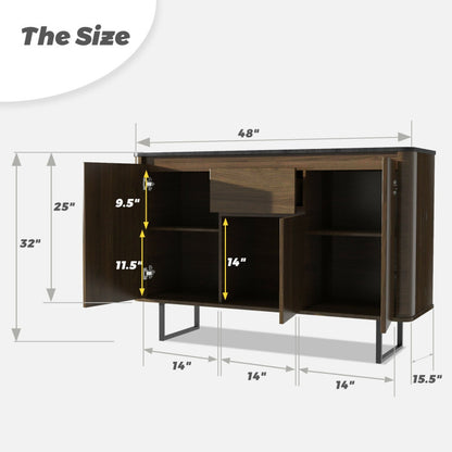 3-Door Kitchen Buffet Server Sideboard with Drawer