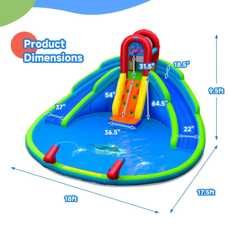 Inflatable Waterslide Bounce House with Upgraded Handrail without Blower