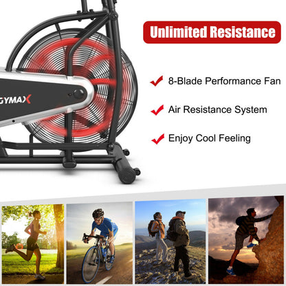 Upright Air Bike with Unlimited Resistance