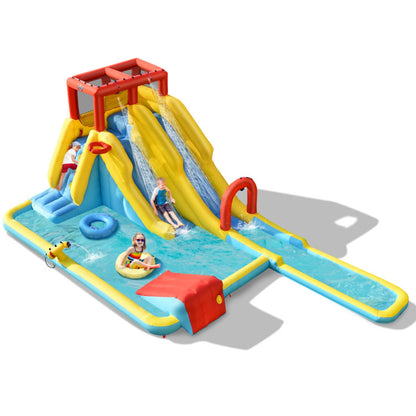 Costway 7-in-1 Inflatable Dual Slide Water Park Bounce House Without Blower