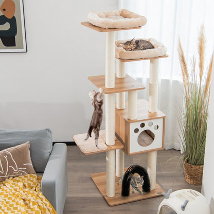 Indoor Cat Tree Tower with Platform Scratching Posts