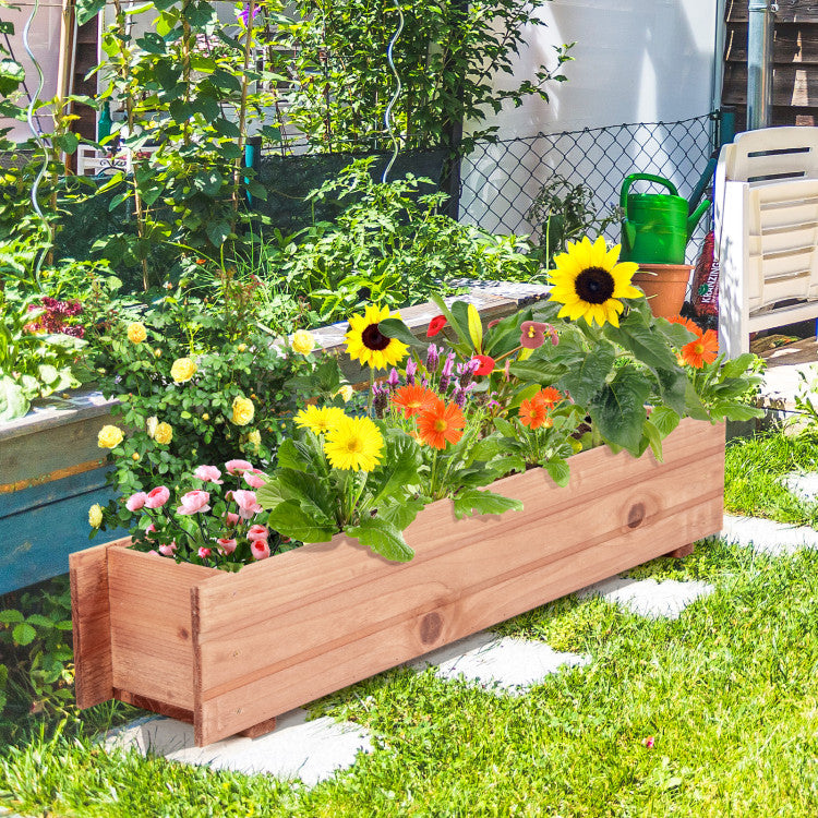 Wooden Decorative Planter Box for Garden, Yard, and Window