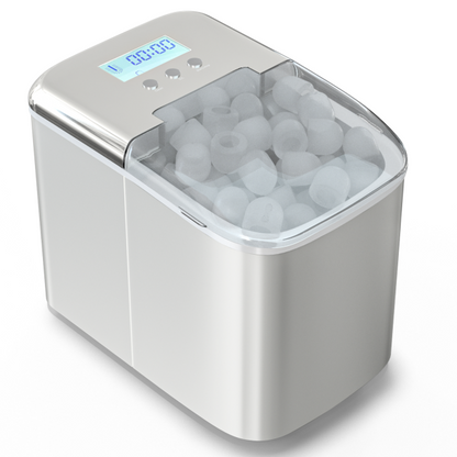 26 lbs Countertop LCD Display Ice Maker with Ice Scoop