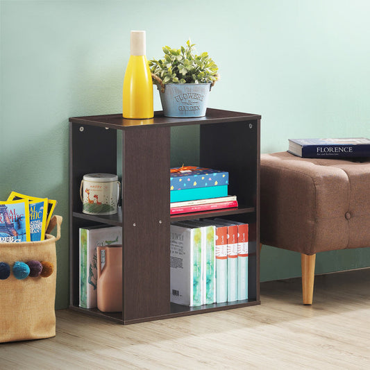 3-Tier End Table with Open Storage and Foot Pads