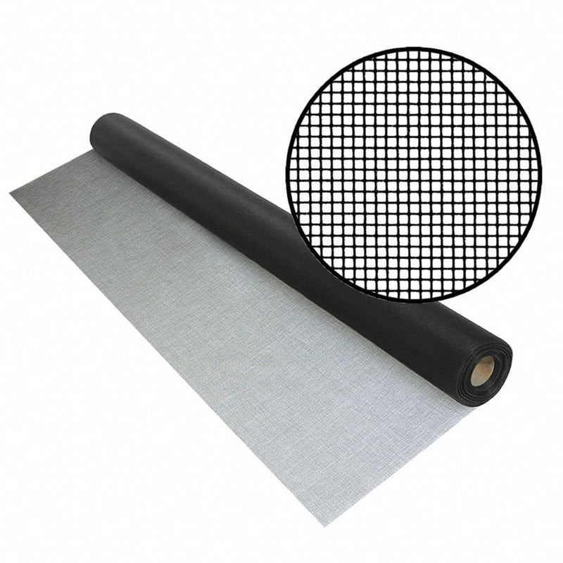 Door and Window Screen, Fiberglass, 36 in W, 25 ft L, 0.008 in Wire Dia, Charcoal