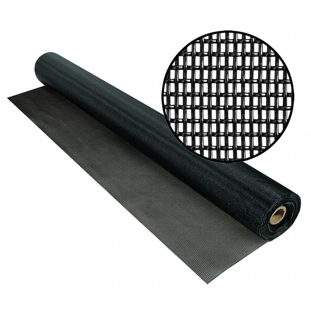 Pet and Insect Door and Window Screen, Vinyl Coated Polyester, 60 in W, 100 ft L, 0.025 in Wire Dia