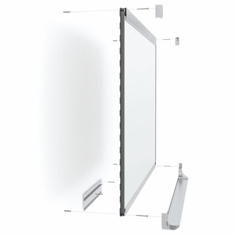 48"x96" Magnetic Porcelain Whiteboard, Aluminum Frame
