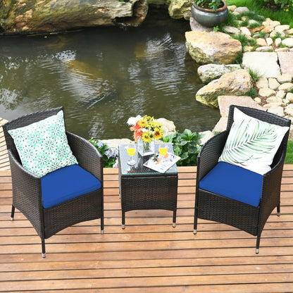 3-Piece Ergonomic Wicker Patio Conversation Set