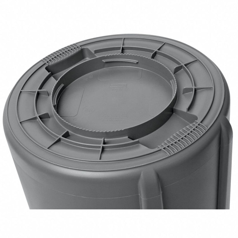 32 gal. Polyethylene Round Trash Can, Gray - Milagru Store