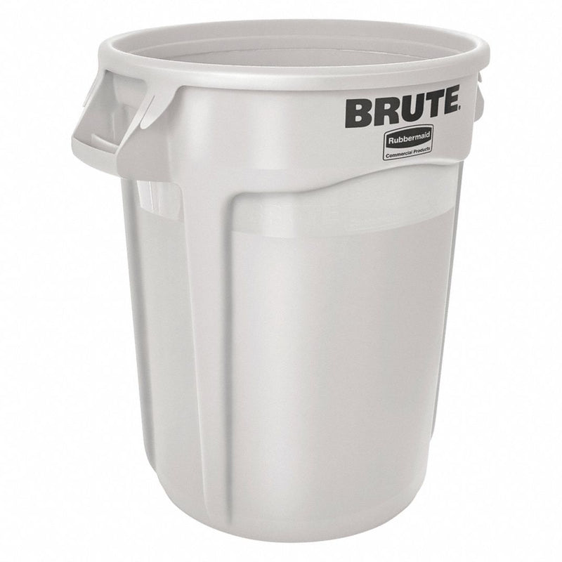 20 gal. Polyethylene Round Trash Can, White