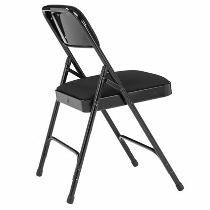 Folding Chair, Fabric, 29-1/2inH, Black, PK4