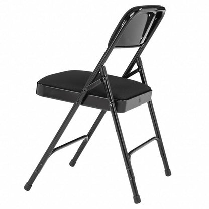 Folding Chair, Fabric, 29-1/2inH, Black, PK4