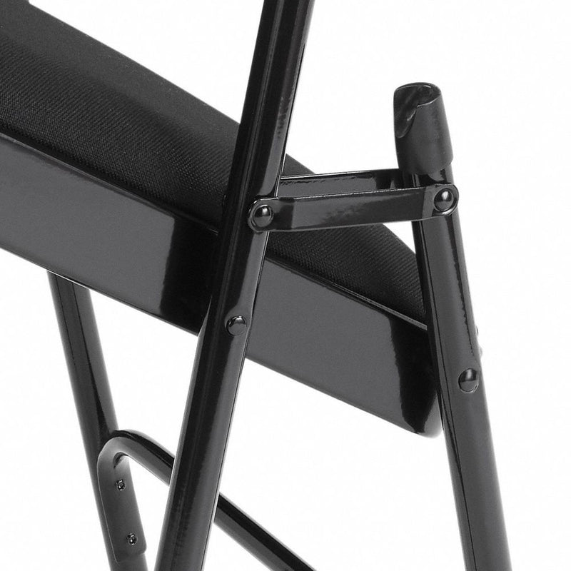 Folding Chair, Fabric, 29-1/2inH, Black, PK4