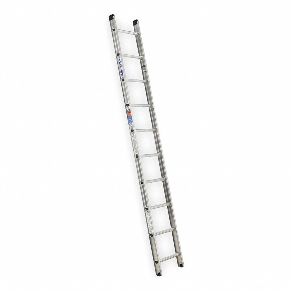 Straight Ladder, Aluminum, 300 lb Load Capacity