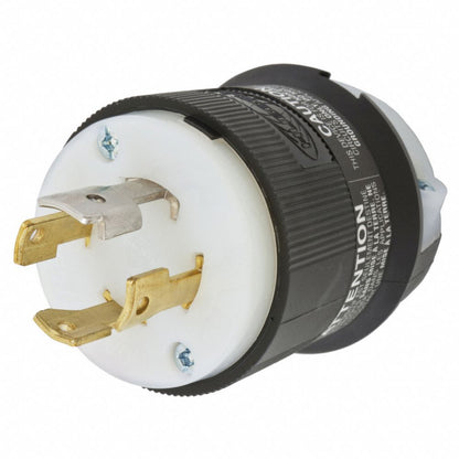 30A Twist-Lock Plug 4P 4W 277/480VAC L19-30P BK/WT