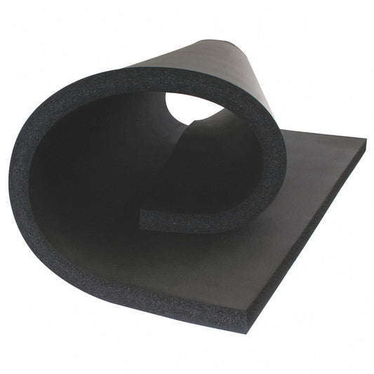 Insulation Sheet, NBR/PVC, 36 in x 48 in, 1 in Wall, Black