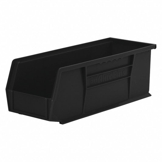 Akro-Mils 30234 AkroBins Plastic Storage Bin Hanging Stacking Containers, (15-Inch x 5-Inch x 5-Inch), Black