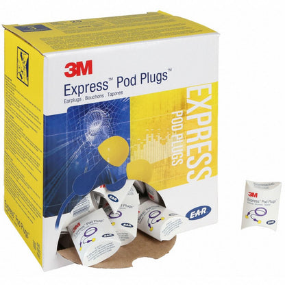 3M Disposable Corded Ear Plugs, Pod Shape, 25 dB, 100 Pairs