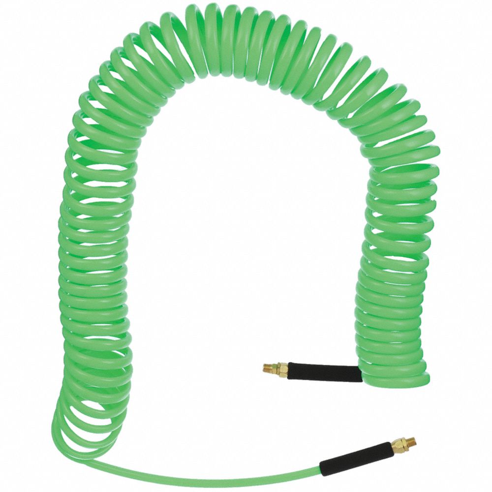 Coiled Air Hose, 3/8 in., 50 ft., Green