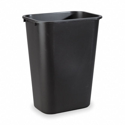 10 gal. LLDPE Rectangular Trash Can, Black