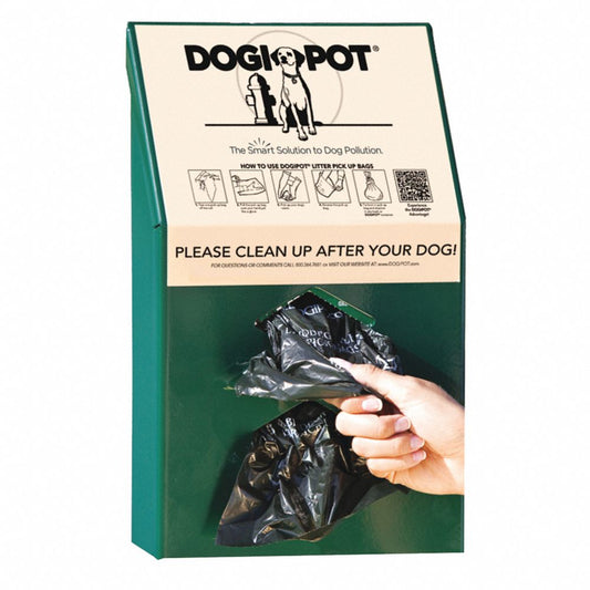 Dogipot 15-1/2" Green Aluminum, Petwaste Bag Dispenser
