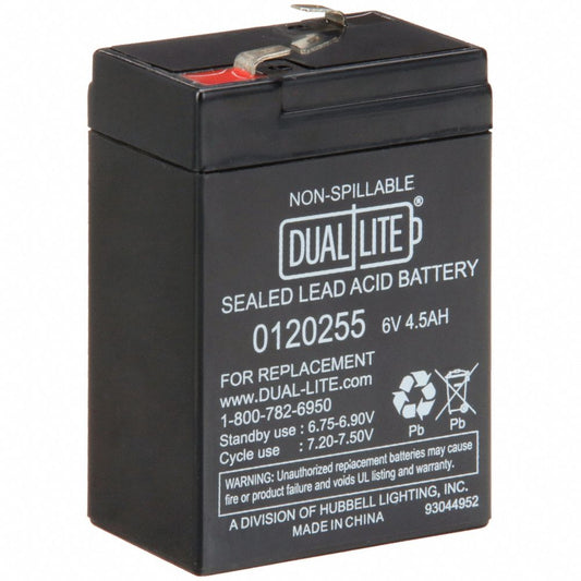 Battery, Sealed Lead Acid, 6V, 4.5A/HR.