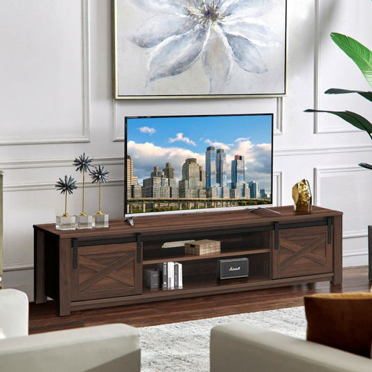 65 Inch Flat Sliding Barn Door TV Stand