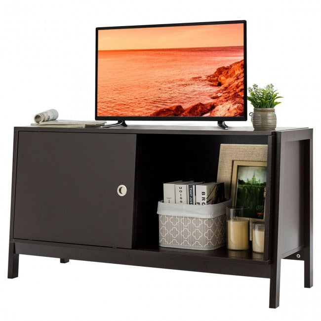TV Stand Modern Entertainment Cabinet with Sliding Doors