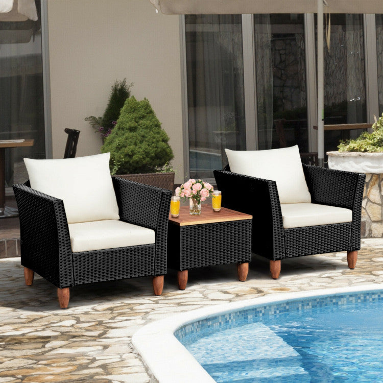 3-Piece Outdoor Patio Rattan Furniture Set