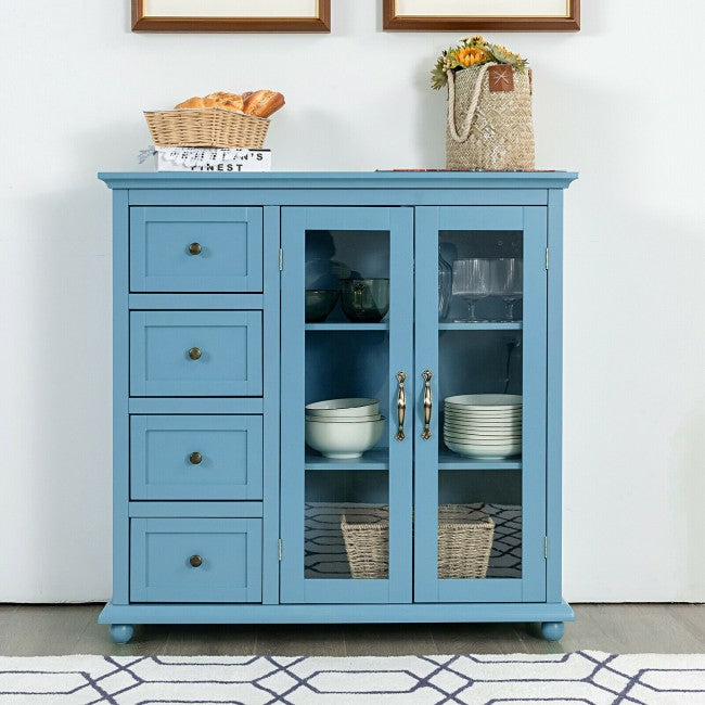 Buffet Sideboard Table Kitchen Storage Cabinet with Drawers and Doors