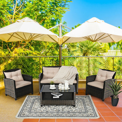 4-Piece Outdoor Rattan Furniture Set